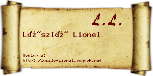 László Lionel névjegykártya
